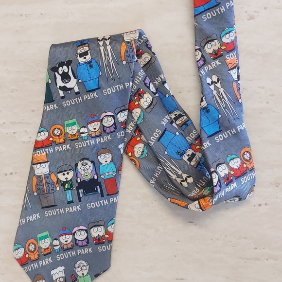 RM Style South Park Cartoon Character Novelty Print Fashion Tie Mens Workwear - Picture 2 of 11